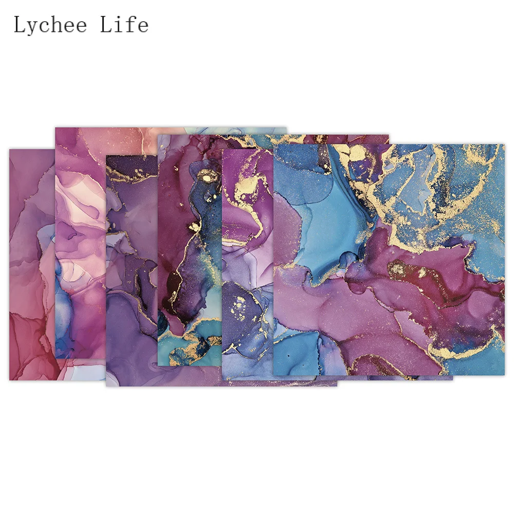 Lychee Life 12Sheets Flower Sea Printed Scrapbooking Background Paper Pads Vintage Junk Journal Paper Packs Art Handmade Crafts