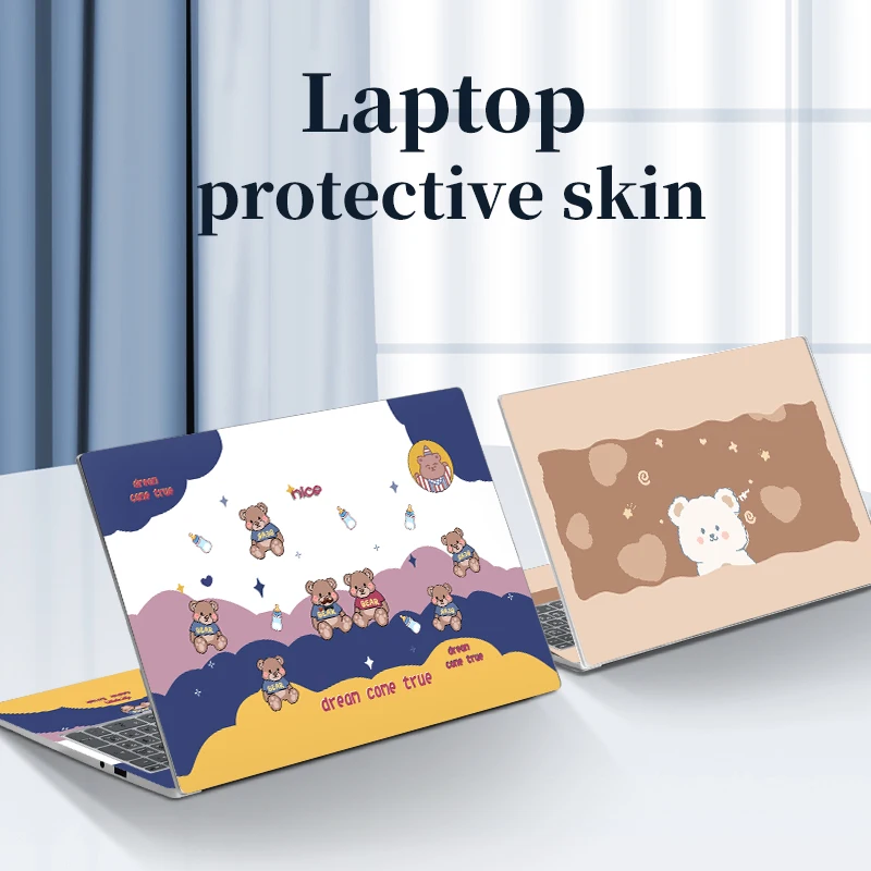 

Universal Lovely Bear Cover Laptop Sticker Skins 11"13"14"15.6"17"for MacBook/HP/Dell/Acer/Lenovo Vinyl Skin Stickers Cute Decal