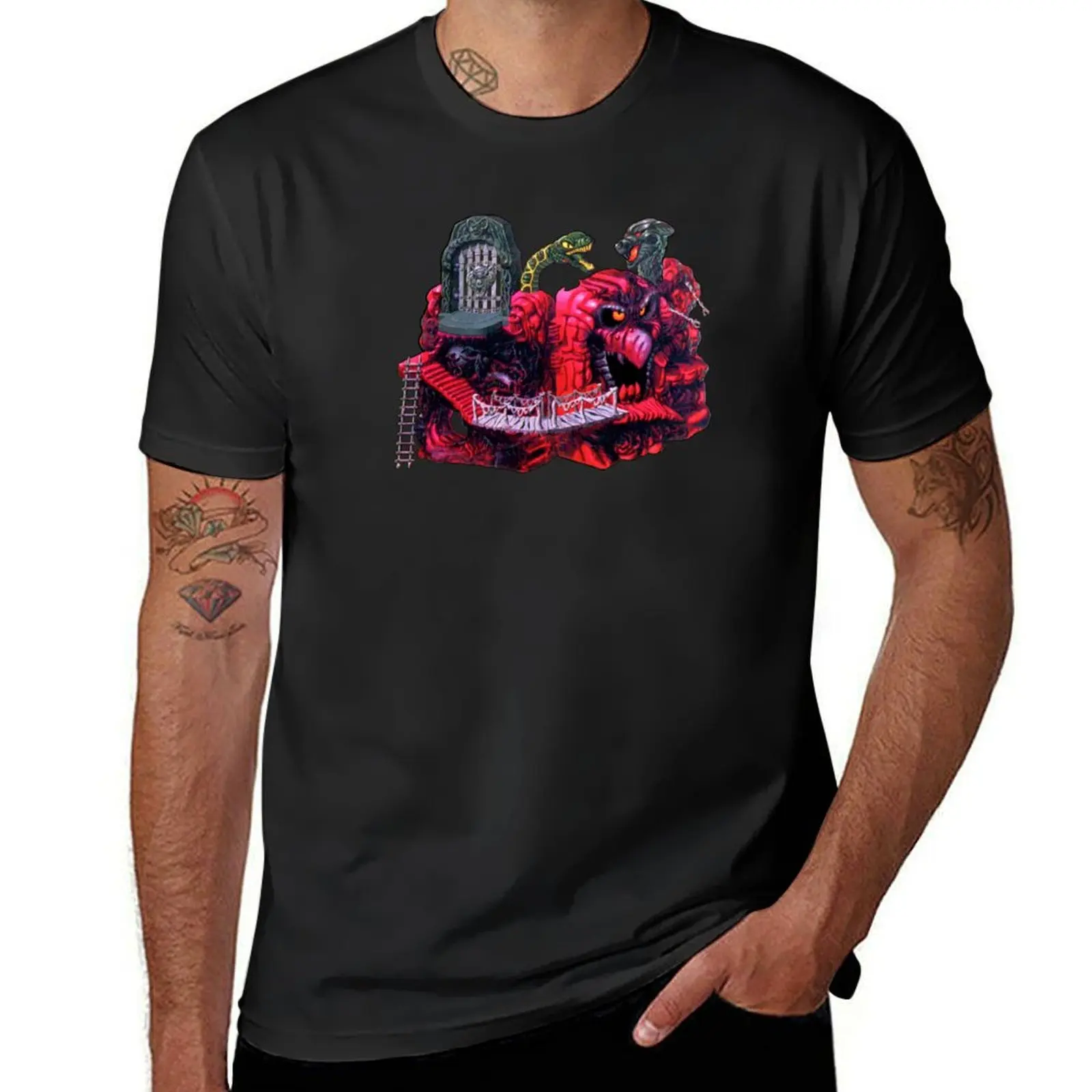 Retro - Snake Mountain - Evil Stronghold Of Skeletor T-Shirt Funnys Customizeds Abbigliamento Uomo