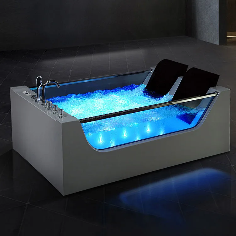 Modern Acrylic Massage Multi Functional Glass Jacuzi Whirlpools Bathtubs And Bathroom Spa Bath Tub Balboa Led Light Double 6