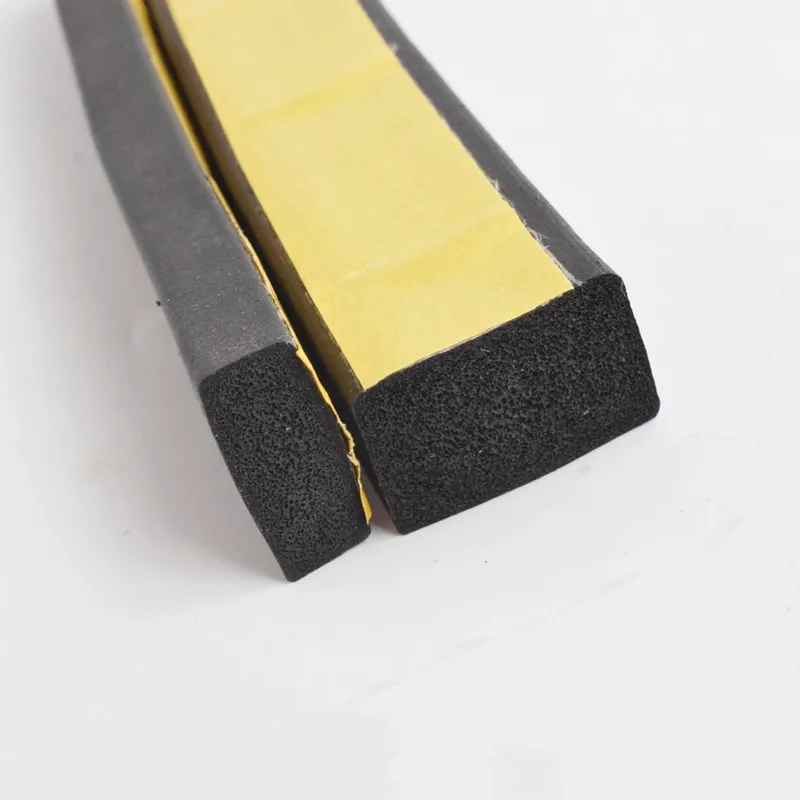 Rubber Sponge Seal Strip Door Window Seal Strip Self Adhesive Soundproof Anti-collision Tape Wall Insulation Acoustic Foam 10M