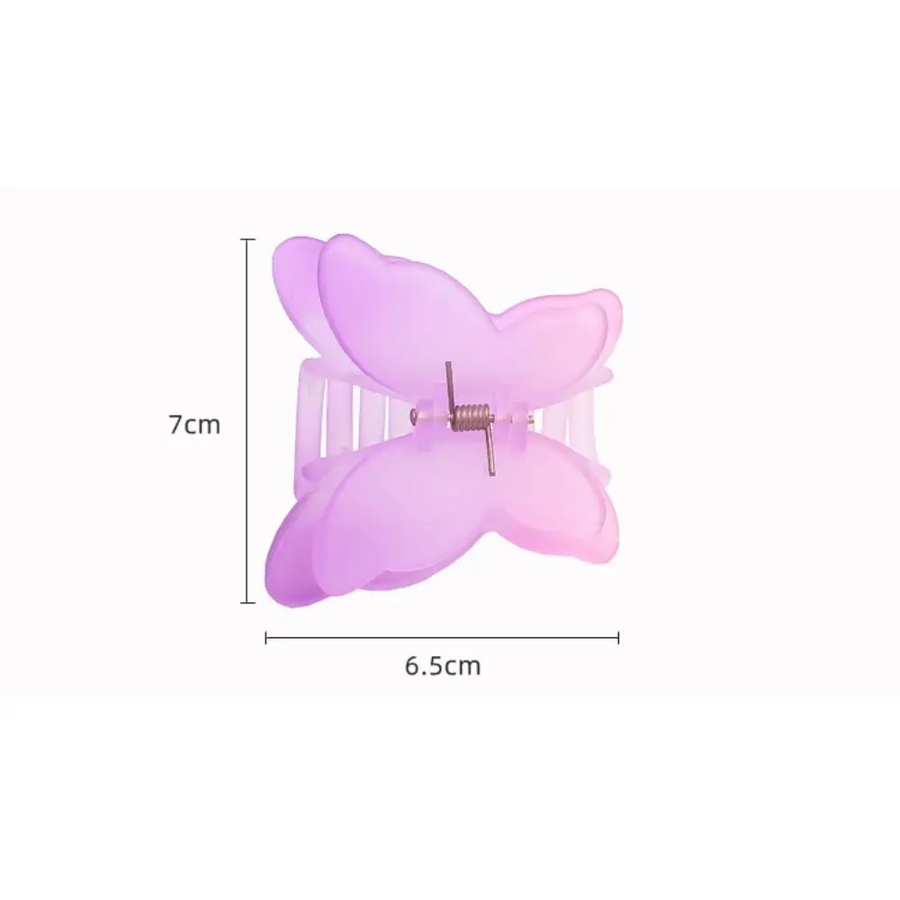 New Colorful Butterfly Hair Claw Clip Matte Gradient Hairpin Hair Accessories Transparent Barrette Women