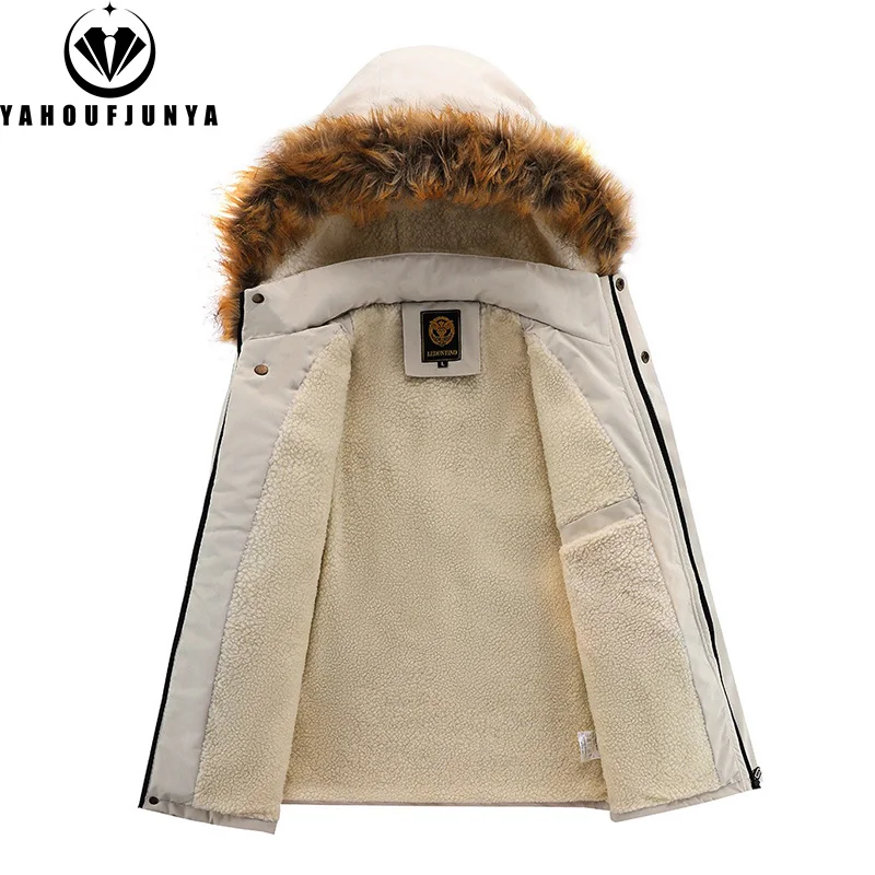 Men Winter Fleece Hooded Hiking Jacket