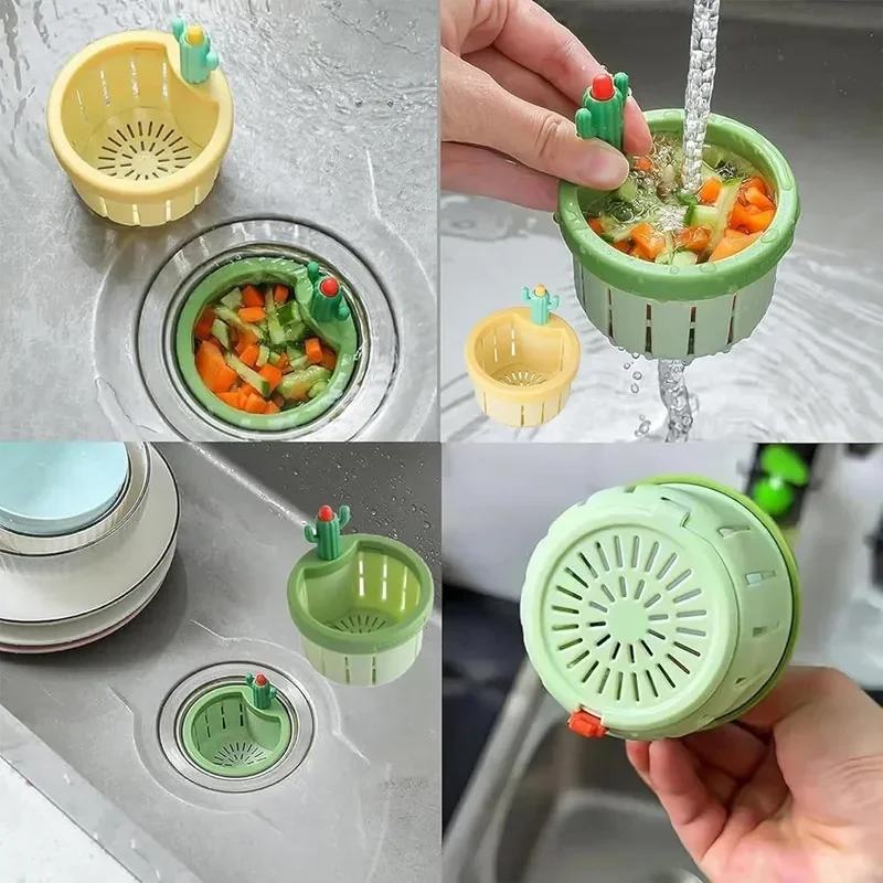 New Anti-clogging Cactus Kitchen Sink Drain Strainer Leakage-proof Food Waste Catcher Plug Filter Basket Sink Drain Kitchen Tool