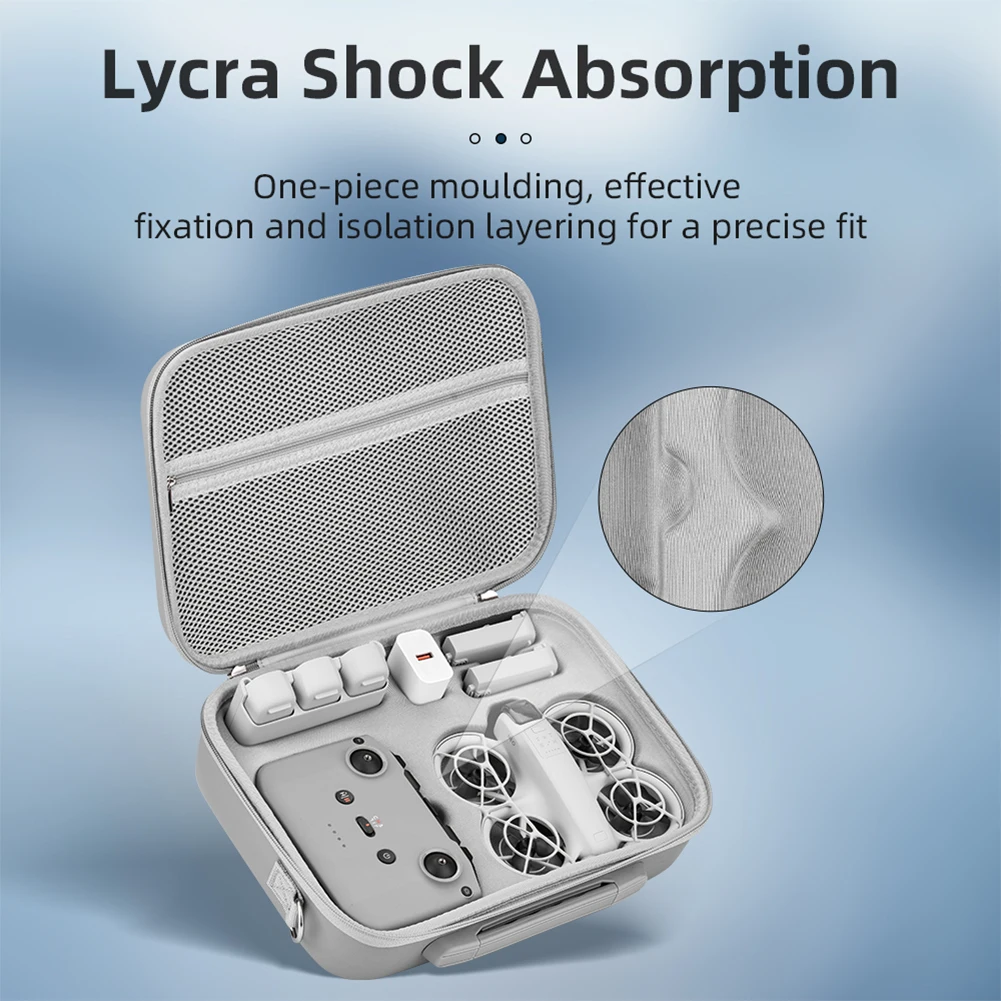 Carrying Case PU Leather Travel Case with Storage Net Pocket Wear-Resistant Portable Shoulder Bag for DJI Neo & Drone Accessorie