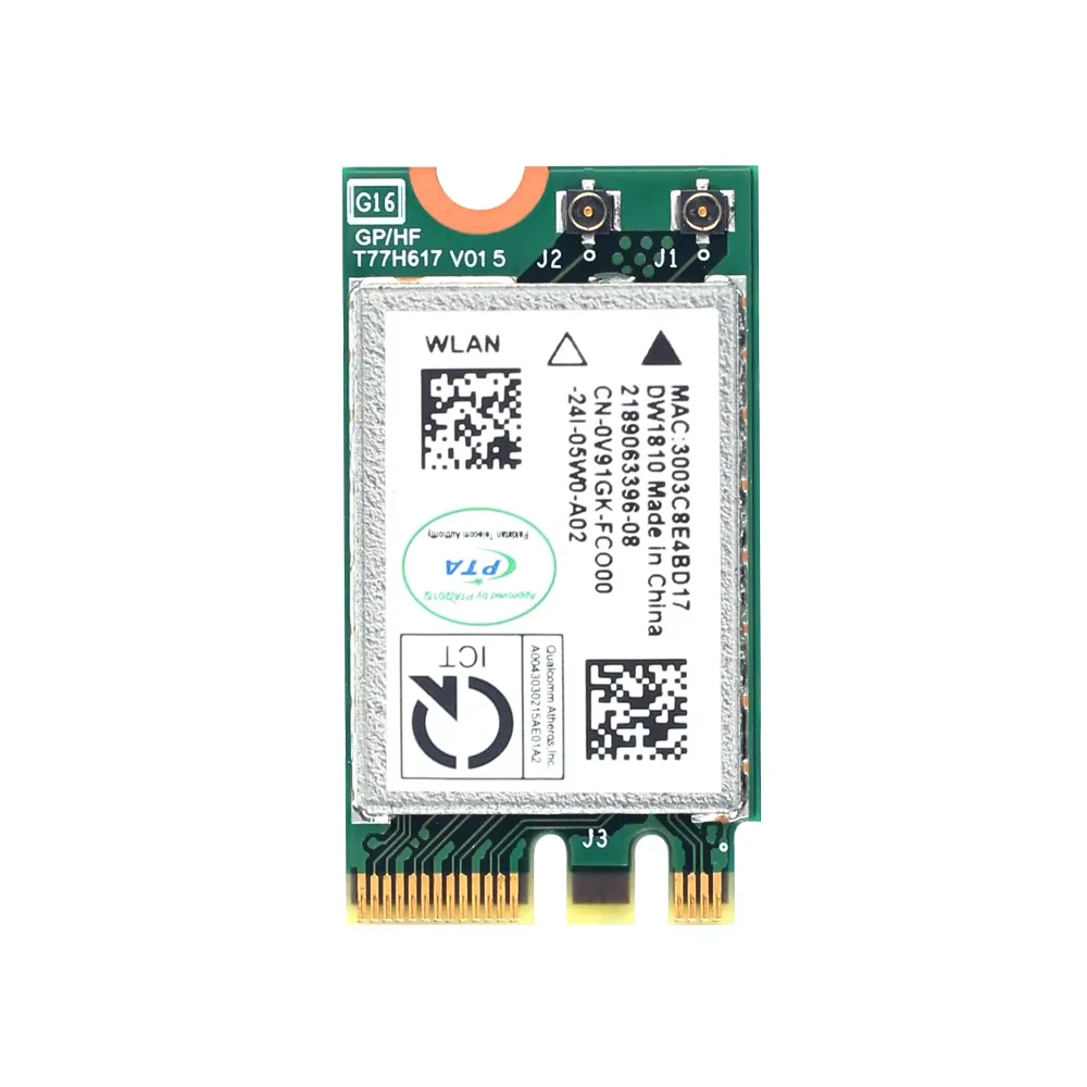 QCA9377 NGFF M2 무선 WiFi 카드 802.11ac 듀얼 밴드 2.4G 5G QCNFA435 노트북용 블루투스 4.1 Windows 10 11 Ultra Fast
