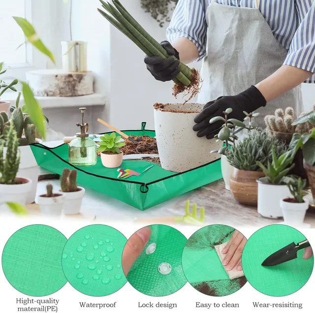 Thickened Waterproof Mats Garden Soil Change Mats Gardening Tools Plant Flower Pot Reusable Transplanting Change Pot Plant Mats 4