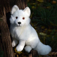 Arctic Fox High Fidelity Anime Cute Plushie White Polar Fox Plush Toys Lifelike Animals Simulation Stuffed Doll Toy Gifts Kids 1