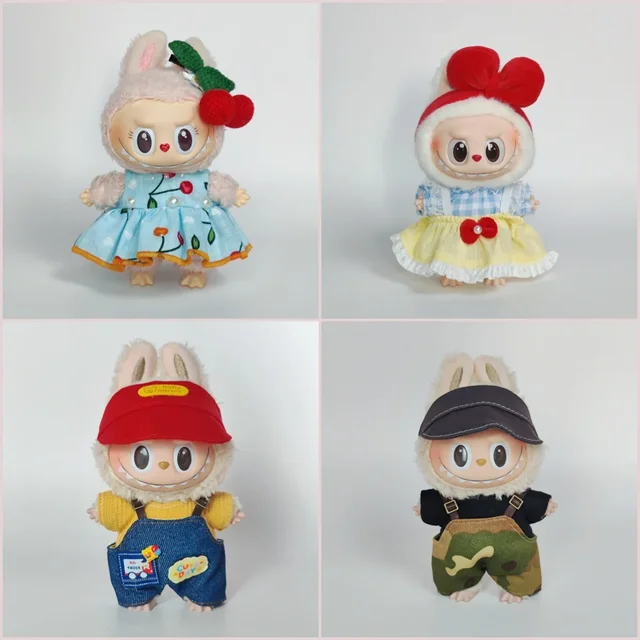LABUBUセット For 15/17cm Labubus Mini Doll luxury clothes blcak suspender