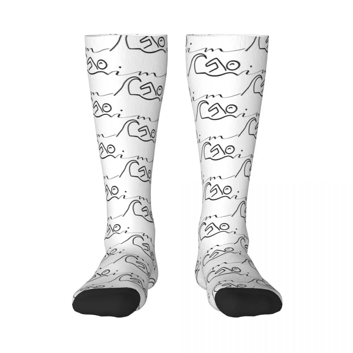 

Cute Novelty Swimmer Word Swimmer Swim 5 Adult Stockings High elasticity Hyundai Compression Socks Funny Novelty