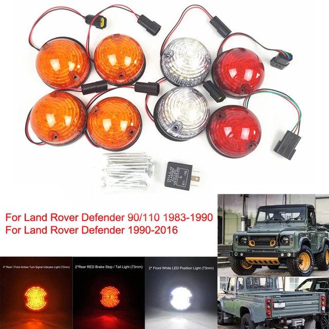 2 Stuks 73 Mm Ronde LED-achterlicht Rood Stoplicht Voor Land Rover Defender 90 110 1983 1984 1985 1986 1987 1988 1989 1990