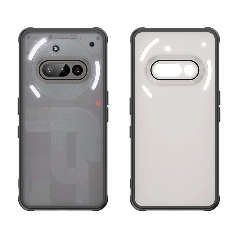Matte Shockproof Phone Case with Translucent Soft Frame and Camera Lens Protection Cover