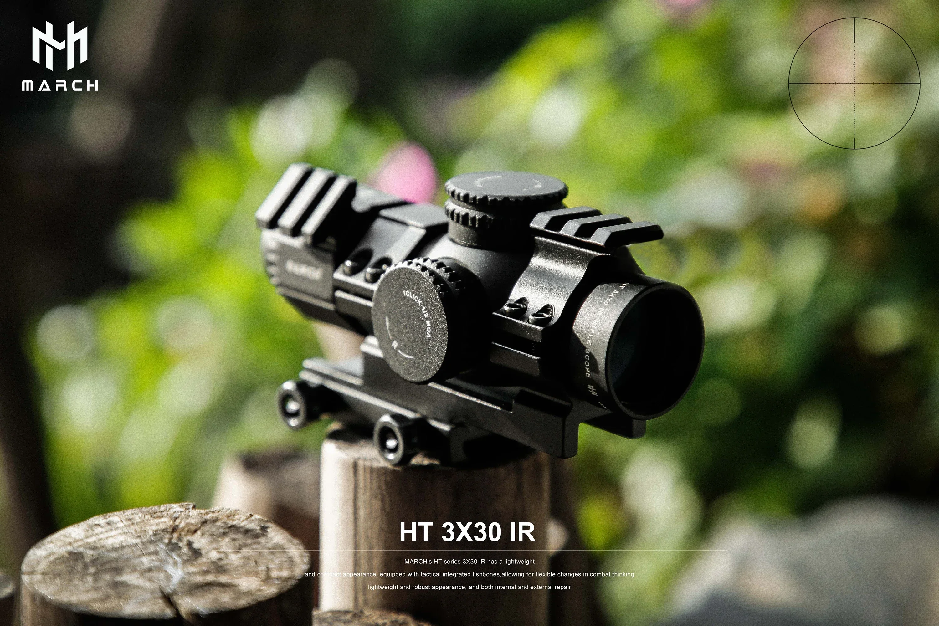 Description Picture 5 of itemHT 3x30IR Outdoor Compact Red Green Reticle Riflescope For Hunting Airsoft Sight Shooting Air Gun Optics Rifle Scope