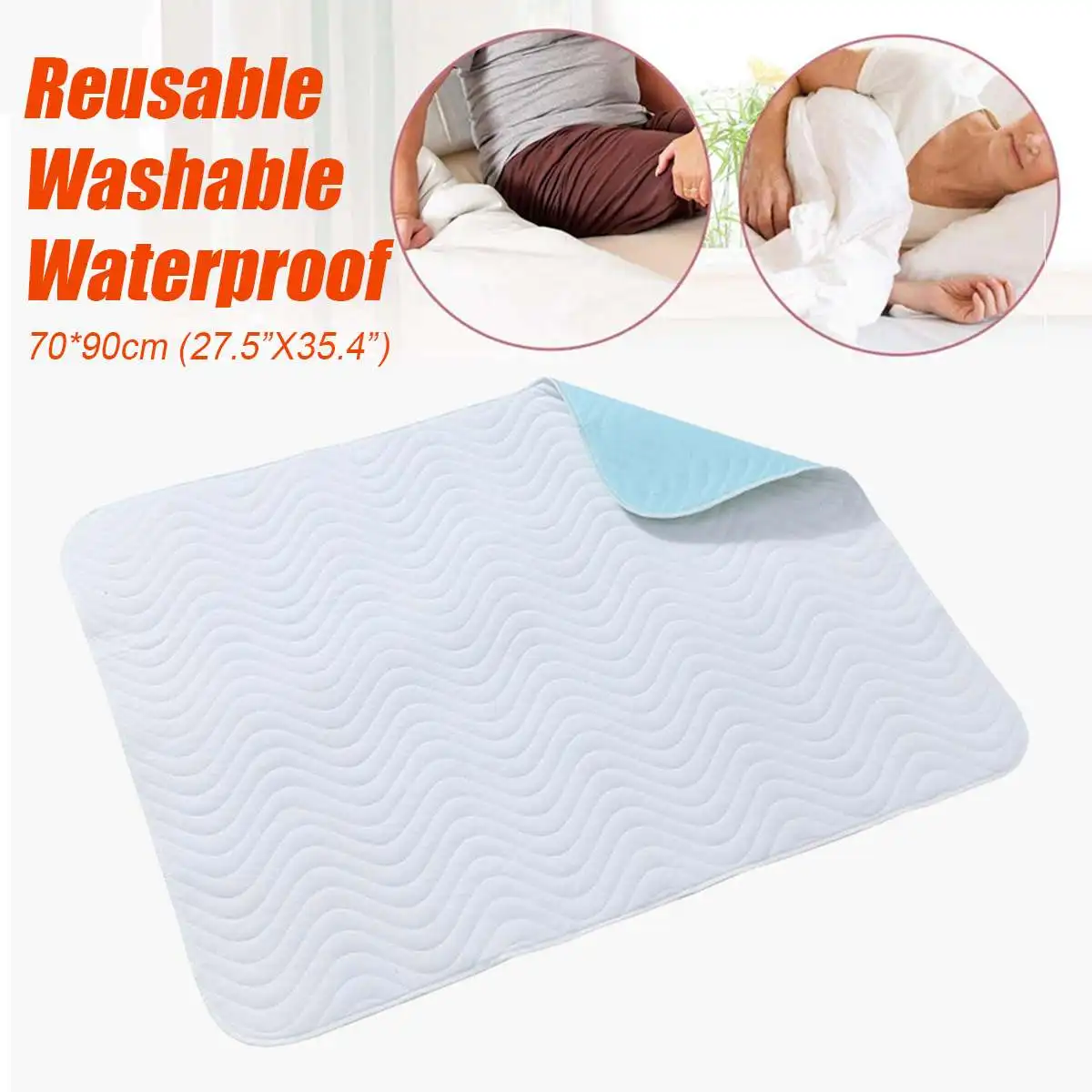 70*90cm Kids Adult Washable Reusable Protector Waterproof Underpad Bed Pad Polyester For Incontinence Patient Pad Cover Mattress 1
