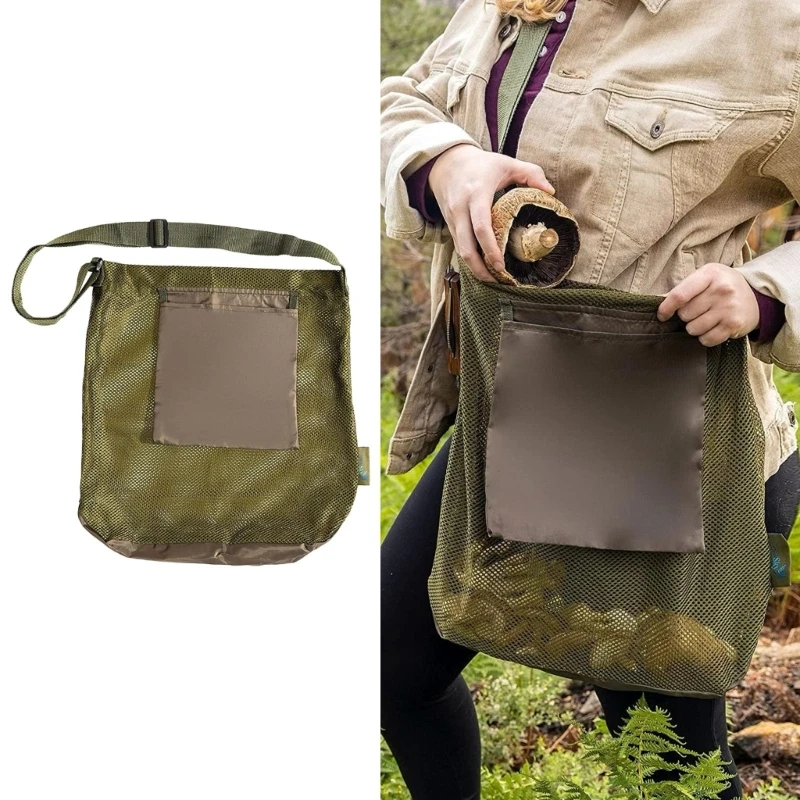 Mushroom Hunting Bag Mushroom Foraging Bag Mesh Foraging Pouch Harvesting Bag Folding Fruit Gathering Mushroom Basket storage bag,camping storage bag