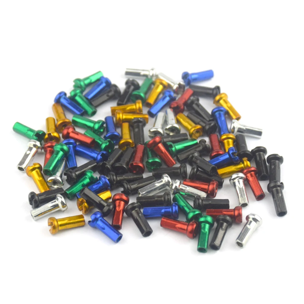 50-250Pcs MTB Bicycle Spoke Nipples 14G 2.0 Diameter Long 12mm Ultralight High Strength Metal Steel Colorful Spokes Nipples