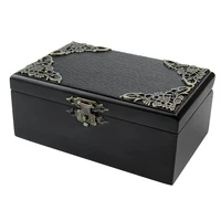 Rosiking Wooden Black Clockwork Music Box You are my sunshine Jewelry Box with Mirror For Frends Girl and Children Birthday Gift 2
