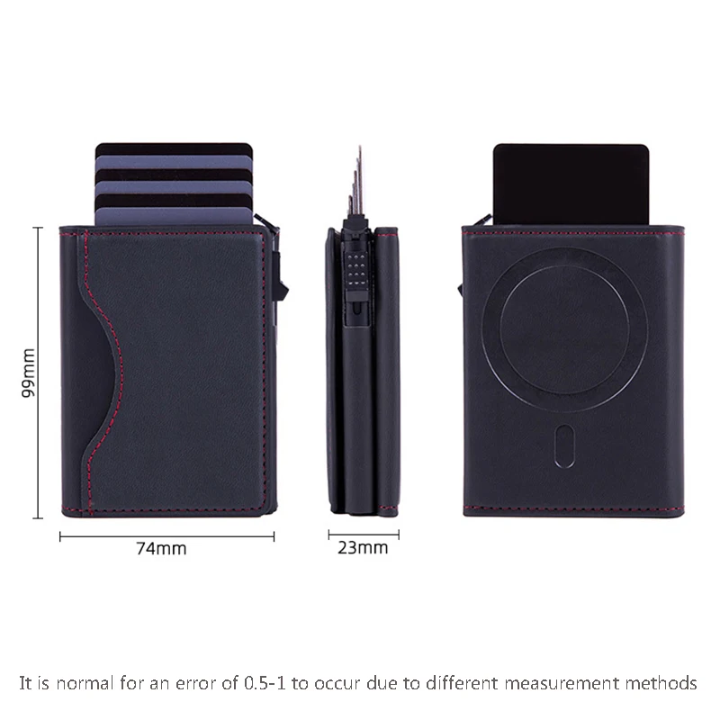 Luxury Magnetic Elastic Leather Wallet Card Holder with Card Slots