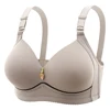 Women Plus Size Comfort Bra Wire-Free Seamless Non-Magnetic Thin Cup Solid Color Breathable Everyday Wear Bras 6