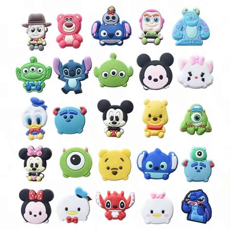 Shoe Decorations 25pcs Disney Characters For Clogs Bogg Bag Bubble Slides Sandals