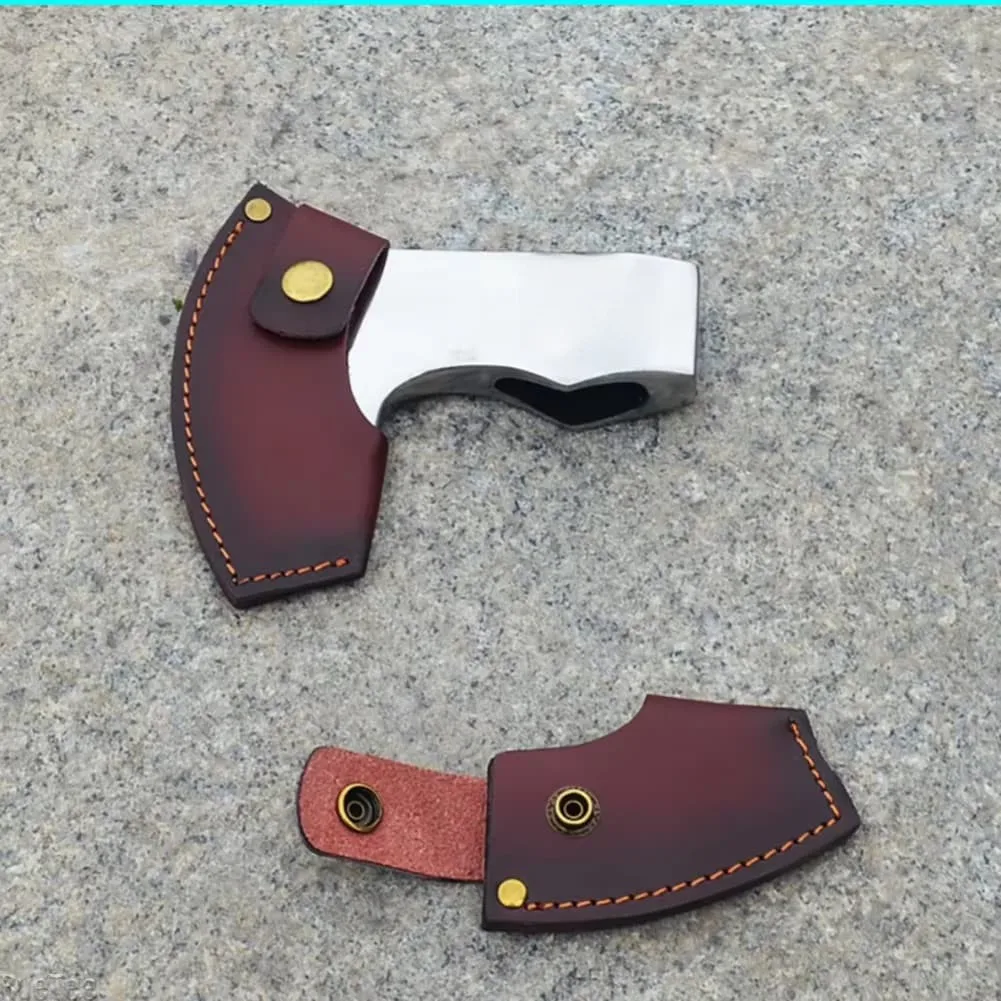 Leather Axe Cover with Secure Attachment and Easy Access Loop for Safe and Convenient Use in Outdoor Activities