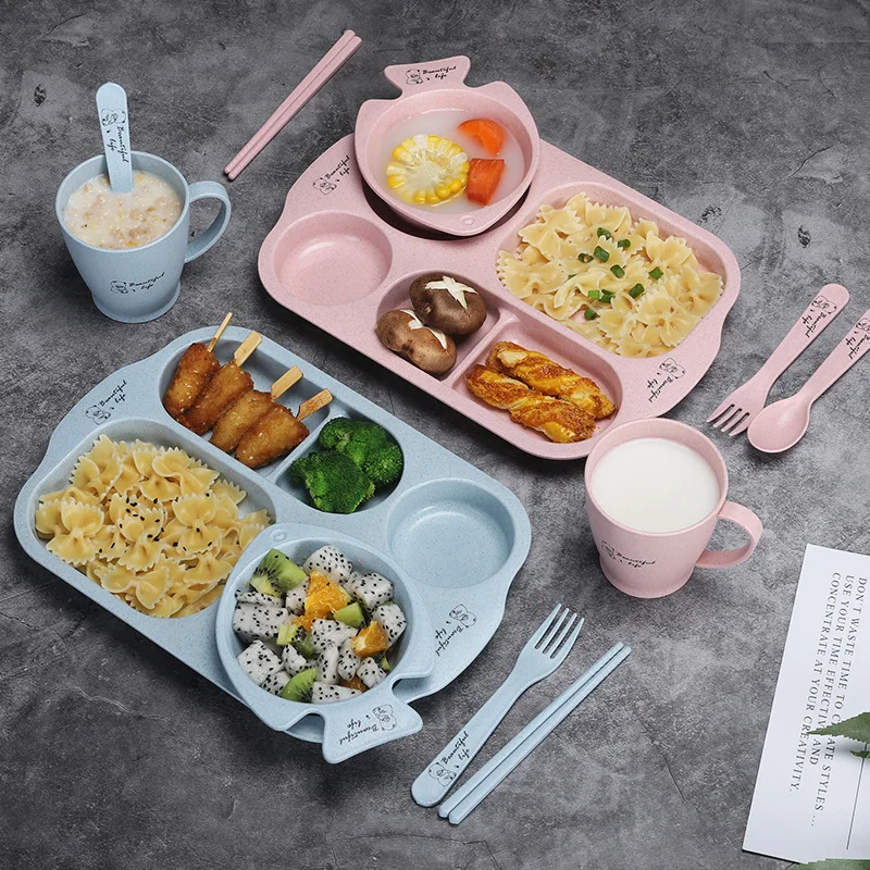 Children Baby Tableware Set 6Pcs Cartoon Plates