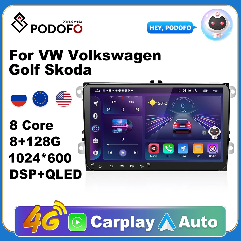 Estéreo de coche Android 11 para VW Passat Golf Jetta Tiguan doble DIN 7  pulgadas pantalla táctil radio coche con Bluetooth navegación GPS WiFi FM