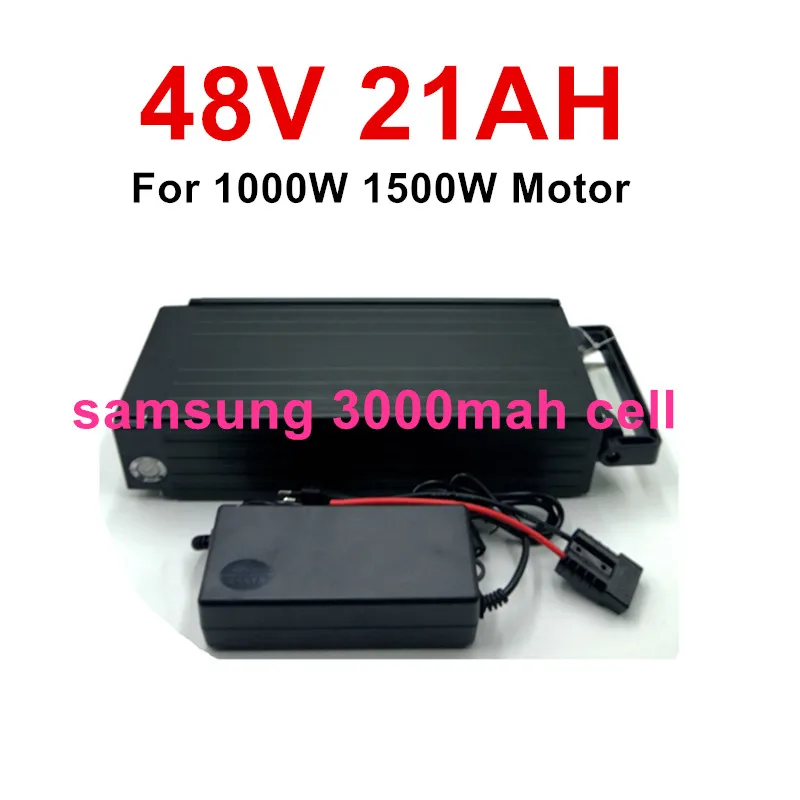 

48V 20ah 21ah built-in Samsung cells Rear Rack Electric bike battery 48V 750W 1000W Lithium battery 54.6V 3A charger