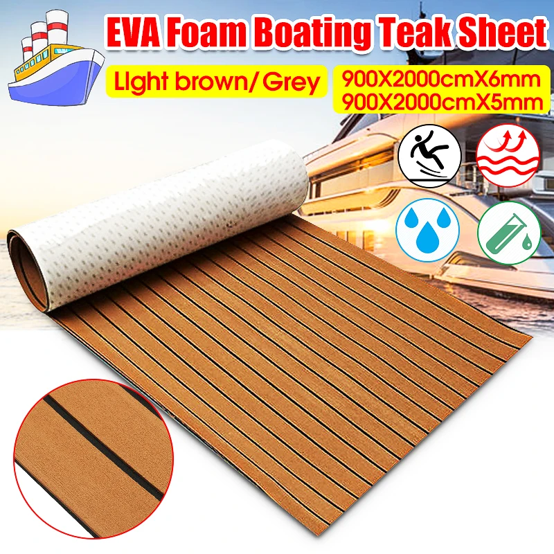 Self-Adhesive Foam Teak Decking EVA Foam Boat Flooring Faux Teak Decking Sheet Accessories Marine Boat Deck Mat 2300x900x6mm self adhesive foam teak decking eva foam boat flooring faux teak decking sheet accessories marine boat deck mat 2400x550x5mm