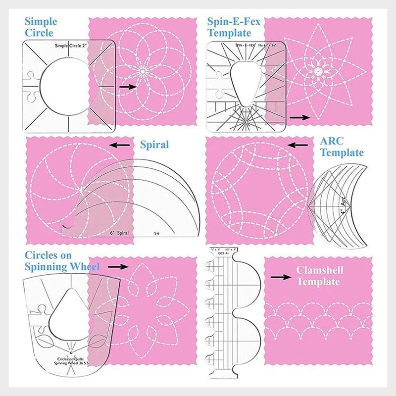 6Pcs Tailor Ruler Templates Set DIY Apparel Sewing Supplies Quilter Ruler Sewing Stencil Tool