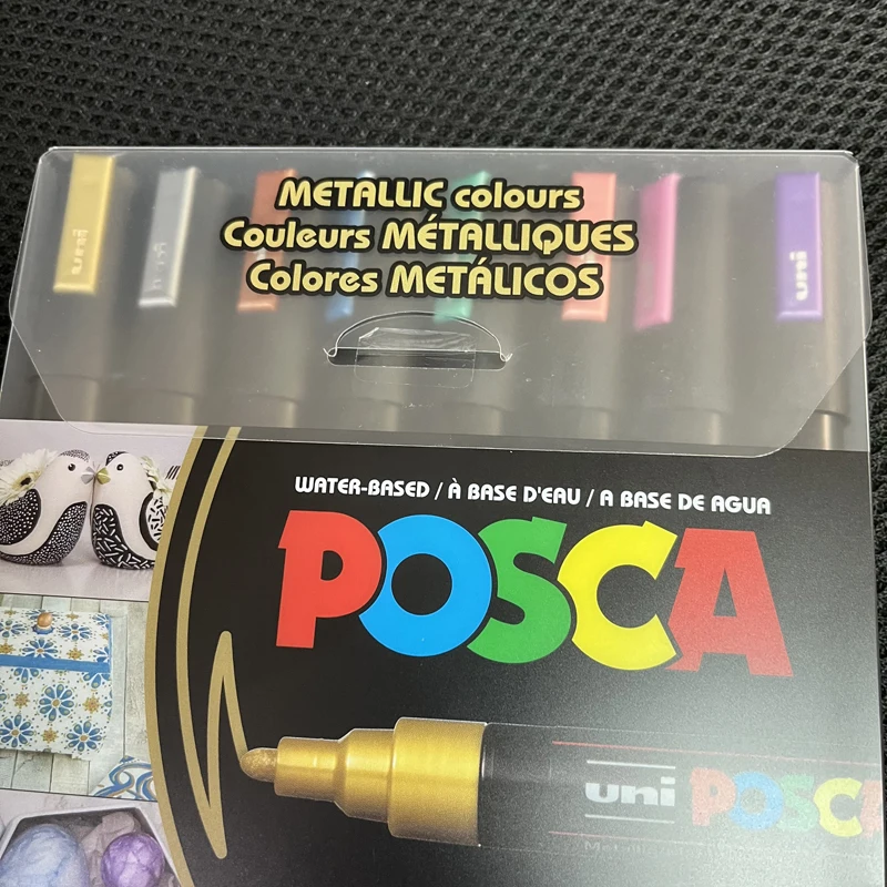 Posca PC-5M 수성 네임펜 페인트 펜, 메탈릭 색상 8 개 세트