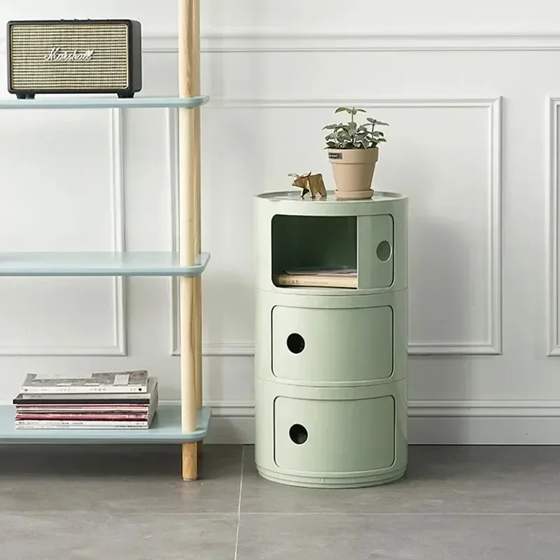 Plastic Storage Cabinet Multi-layer Nightstands Modern Simple Bedside Table for Living Room Bedroom