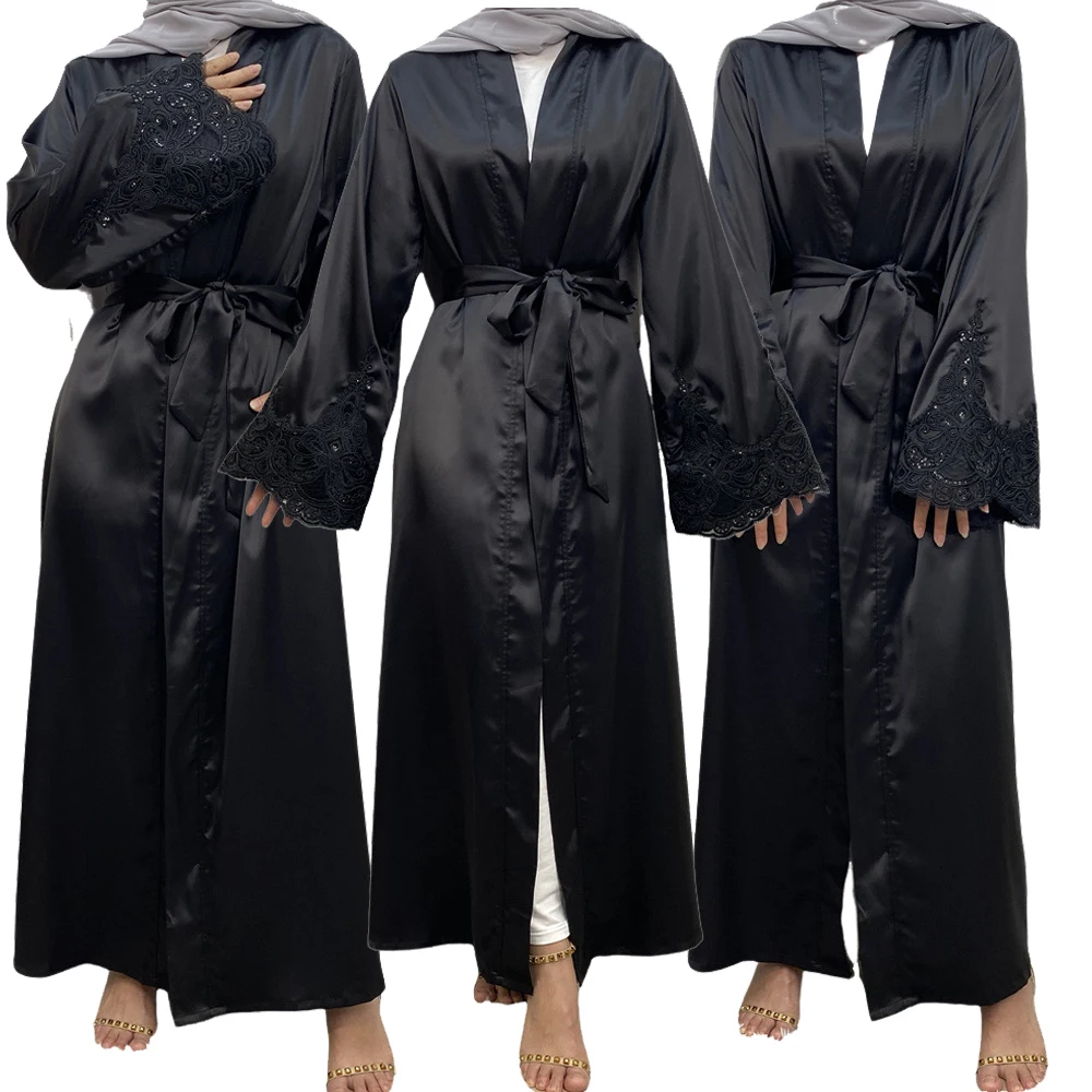 

Ramadan Black Kebaya Open Muslim Kimono Abaya Dubai Turkey Dress Islamic Abayas For Prayer Clothes Women Robe Femme Musulmane