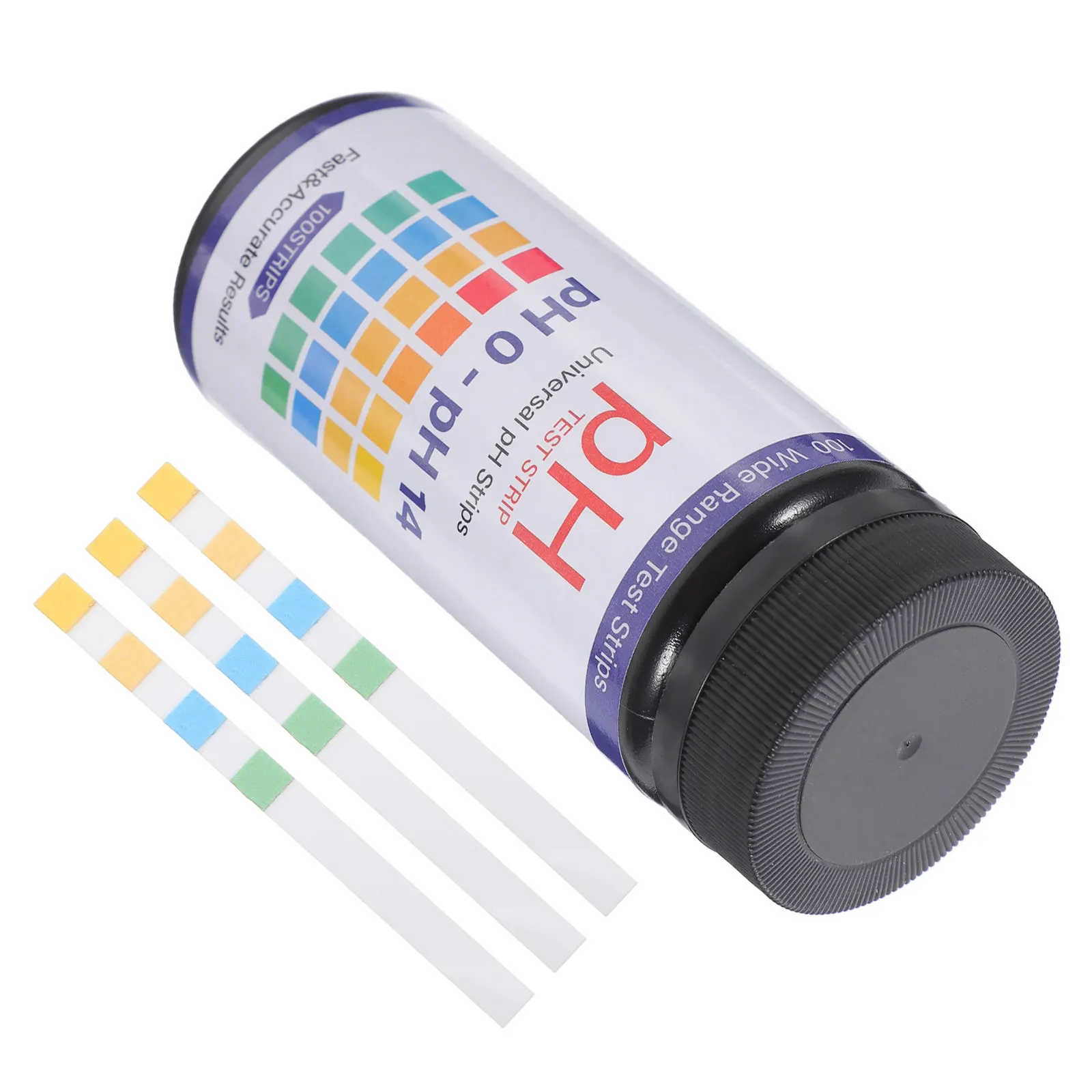 100Pcs PH 테스트 용지 0-14 스트립 흙 물 식수 실험실 체육관 수영장 수족관 PH 테스트를 위한 산성 알칼리도 테스터