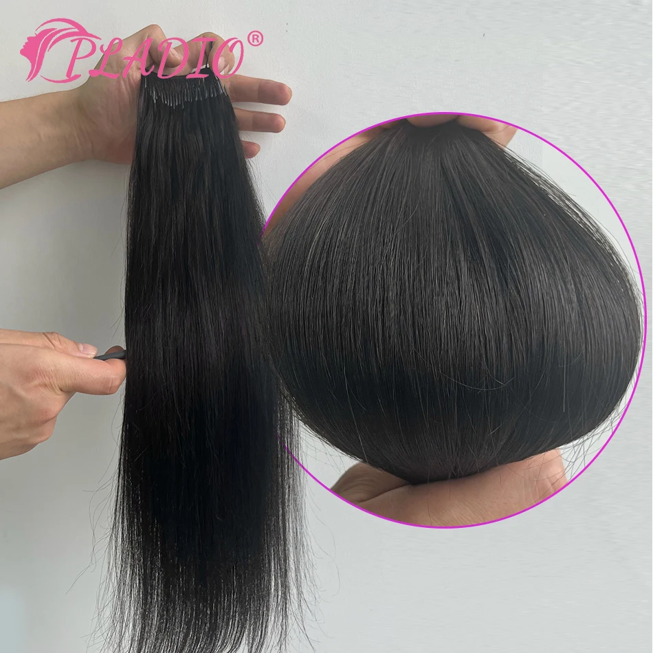 0.8g/Pcs Korea Popular Cotton String Twins I-tip Thread Hair Extensions Brazilian Keratin Remy Hair Extension for Asian Women