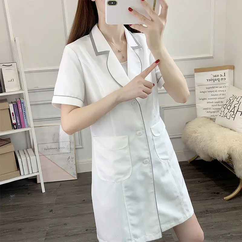 Short Spa Uniforms Women Workwear Beauty Clothing Beautician scrubs Work Clothes Beauty salon dress Uniform ab coat spa uniform