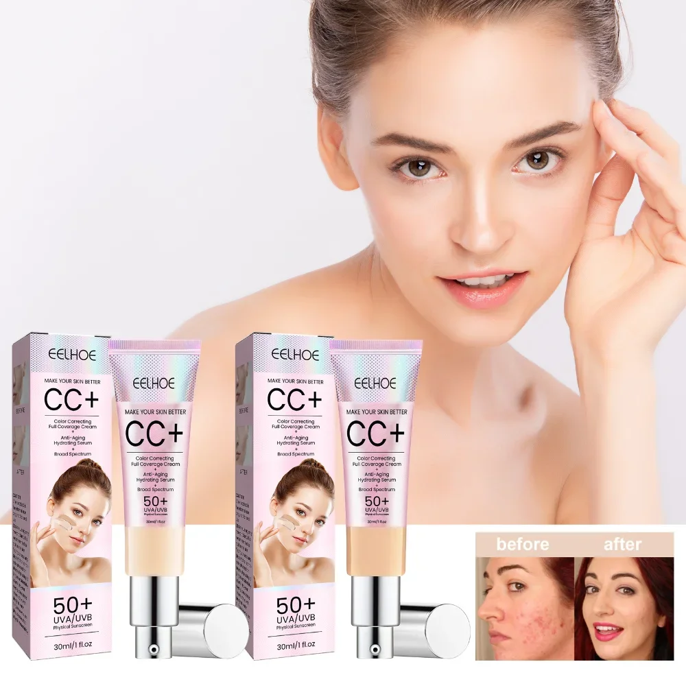 30ML CC Cream Natural Concealer Liquid Foundation Waterproof Long Lasting Isolation BB Cream Brightening Oil-control Base Makeup 2