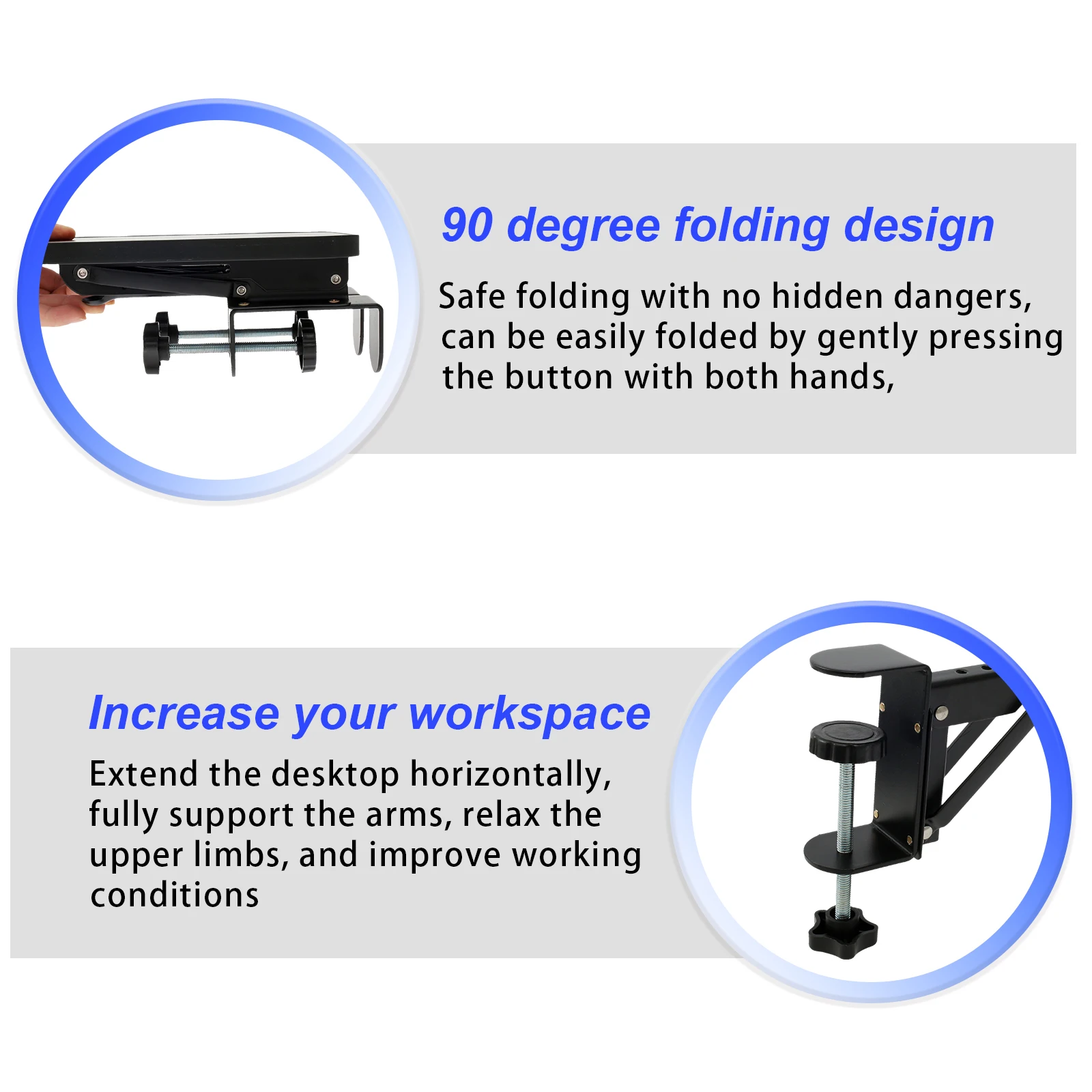 Desk Organizer Storage Organizer Adjustable Desk Extender Holder Computer Keyboard Tray Foldable Table Mount Arm Wrist Rest Shelf For Desk Home and Office