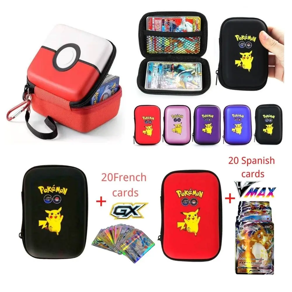 

Pokemon Cards Covers Pouch Pikachu Album Book 50 Capacity Card Holder Album Hard Case Book Holder Game Card Earphone Box Gx MEGA