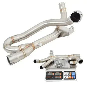 Slip On Mid Link Pipe For Suzuki SV650 SV650X 2016-2023 Motorcycle Exhaust Tips Mufflers Connect Tube Stainless Steel