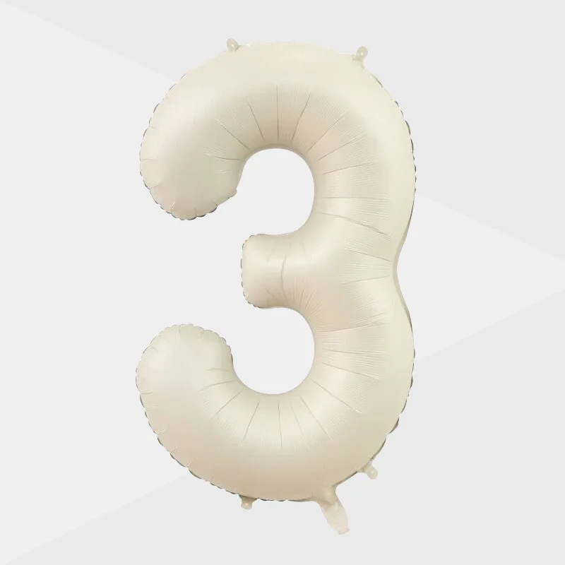 32inch Foil Number Balloons 1-9 Large Digital Foil Helium Ball Birthday Party Decoration Anniversary party Supplies Cream Color