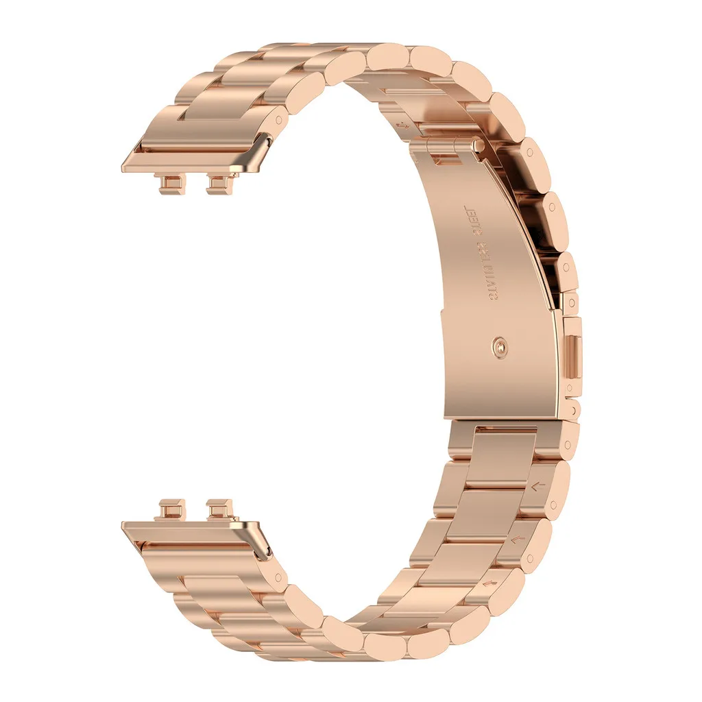 Premium Stainless Steel 3-Bead Watch Band with Butterfly Clasp Bracelet