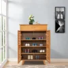 Retro 5 Tier Shoe Rack Classic Passageway Storage Cabinet with Drawer for Home Living Room Bedroom Chic Shore Hanger Tools 2