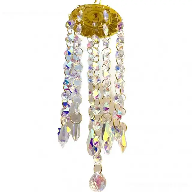 Prizma Napsütő Ablak Kristályszél Hangjelző Dísz Függő Medál Szivárvány Könnyű Álom Fogó Otthoni Dekoráció Kézműves - Image 3