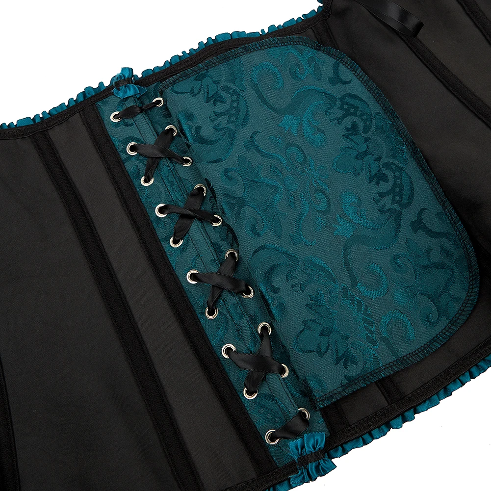 Sexy Bustiers And Corsets Floral Lace Tops Women Vintage Corset Gothic Overbust Satin Jacquard Lingerie Corselet