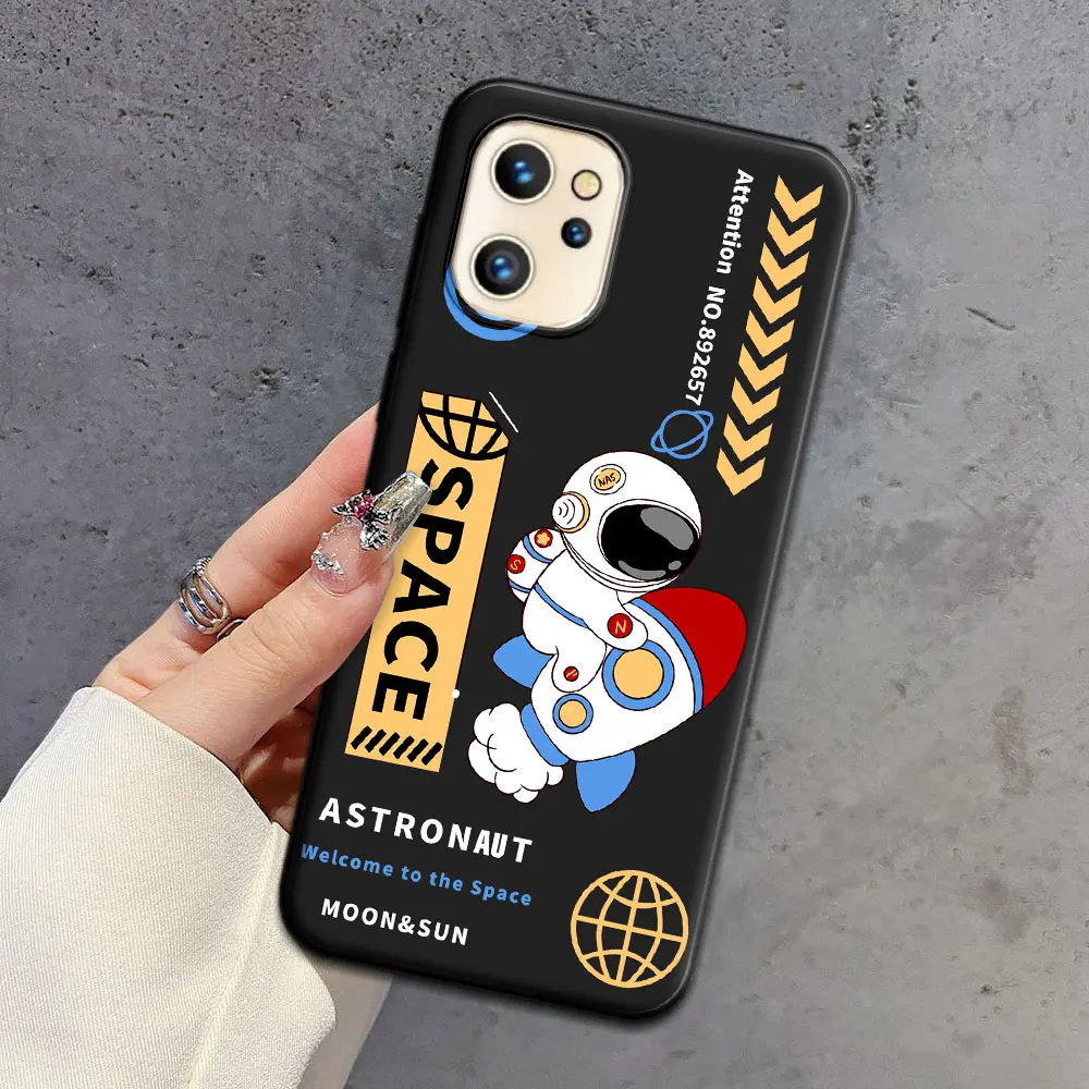Cartoon Astronaut Pattern Soft Silicone TPU Phone Case - Lovely Back Cover s