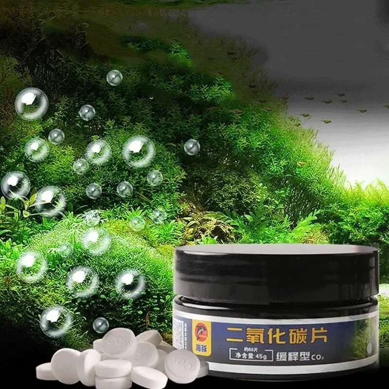 Fish Food 60Pcs/bottle Fish Food Effervescent Aquarium Fertilizer