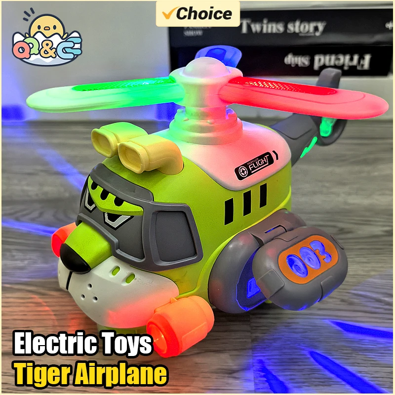 Plastic Electronic Tiger Helicopter Toy With Sounds Lights