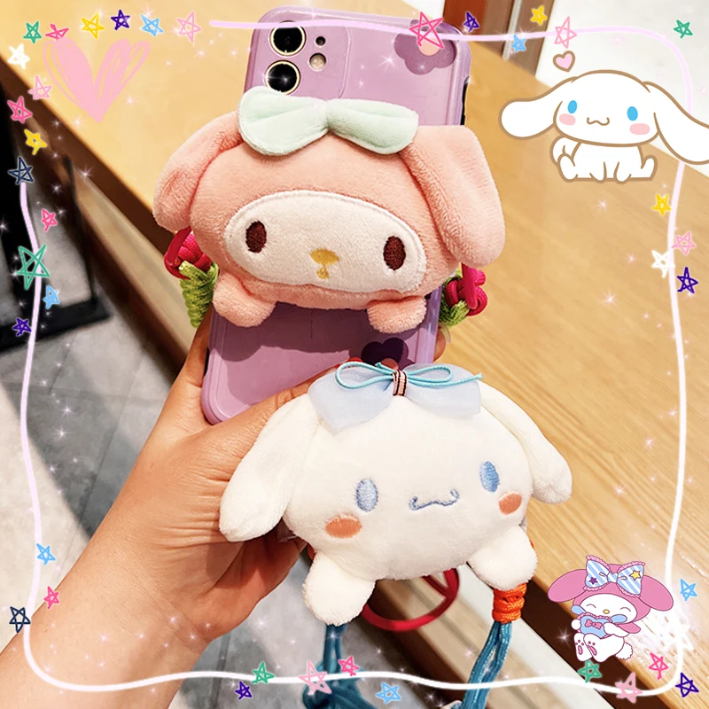 

Sanrioed Phone Back Clip Strap Portable Kawaii Crossbody Rope Cartoon Doll Anime Kuromi Cinnamoroll Kuromi Purin Cute Girls Gift