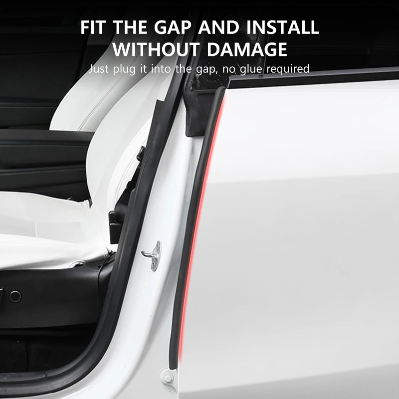 NovaAcc Noise Reduction Sealing Strip For Tesla Model Y 3 Front Rear Door Instrument Panel Trunk Waterproof Dustproof Rubber